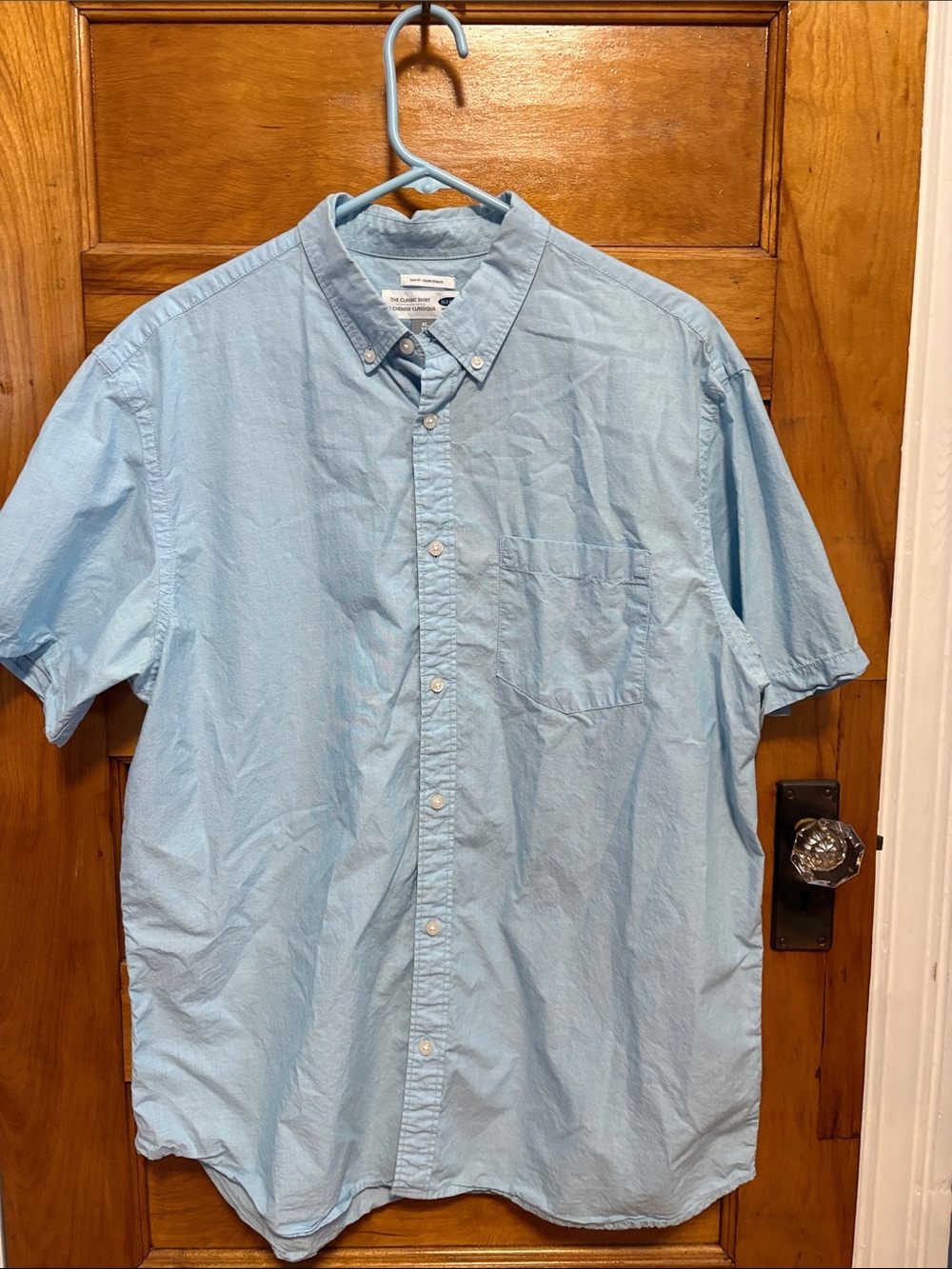 Old Navy Sky Blue Short-Sleeve Button-Down Shirt